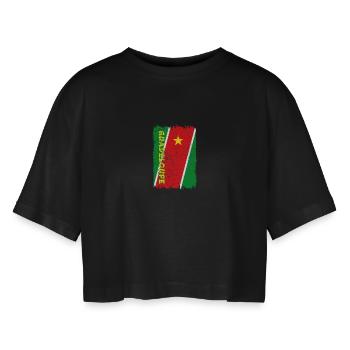 Drapeau de Guadeloupe - T-shirt court oversize Femme - noir - Devant - AI Model Female 172 light (172cm)