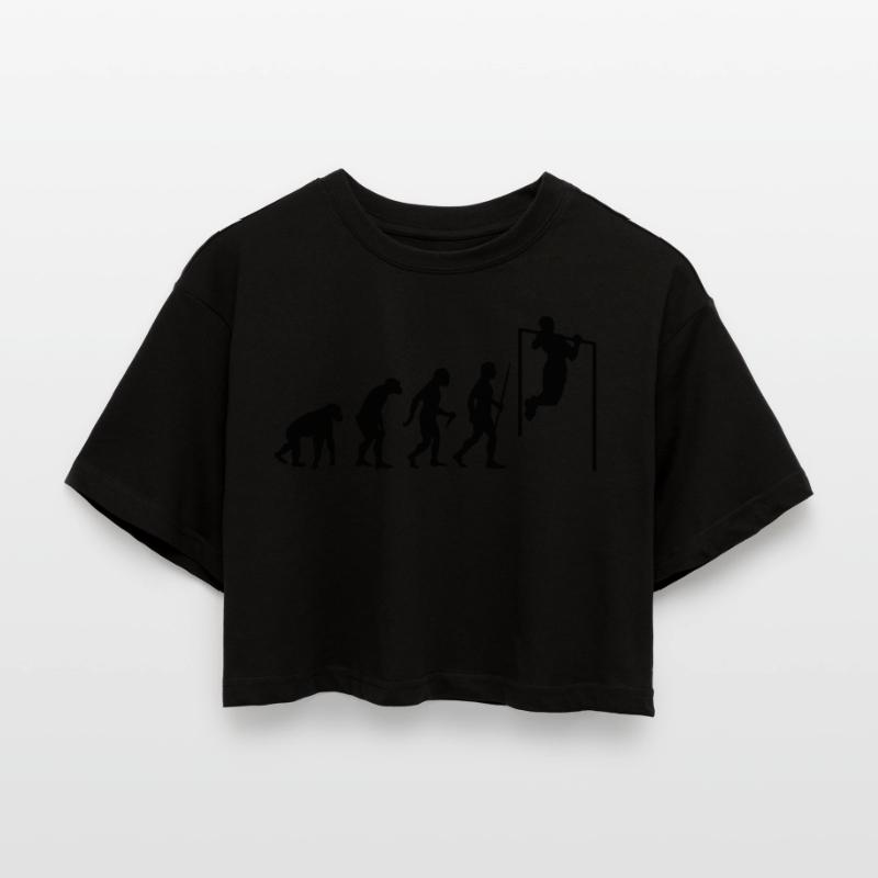 Evolution Pull Up Frauen Oversized Cropped T-Shirt