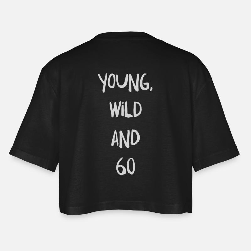 60th birthday - Women’s Oversized Cropped T-Shirt - black