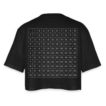 Tables de multiplication Nombres nets d’apprentissage scolaire de mathématiques - T-shirt court oversize Femme - noir - Dos - AI Model Female 172 light (172cm)