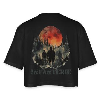 Infanterie 2 – Frères en action - T-shirt court oversize Femme - noir - Dos - AI Model Female 172 light (172cm)