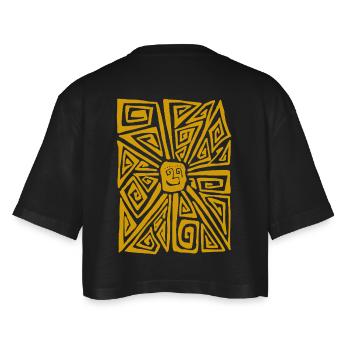 STRANGE SUN  - T-shirt court oversize Femme - noir - Dos - AI Model Female 172 light (172cm)