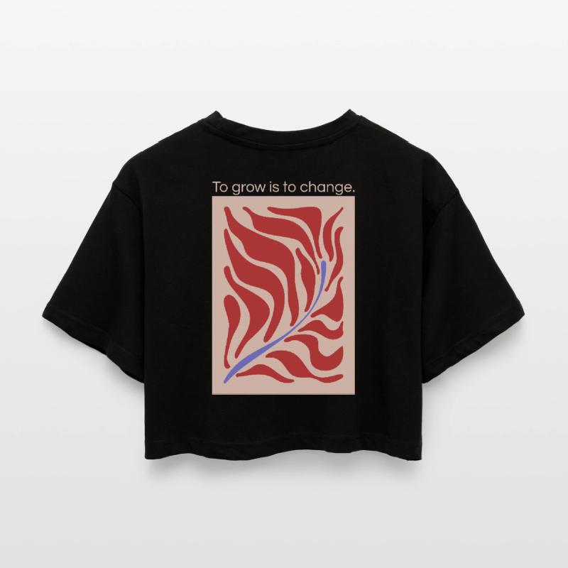 Growth through change – leaf shape pattern Women’s Oversized Cropped T-Shirt