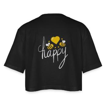 Bee happy - T-shirt court oversize Femme - noir - Dos - AI Model Female 172 light (172cm)