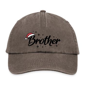 Weihnachtsmütze Brother Bruder - Relaxed Vintage Cap - Vintage Braun - Vorne