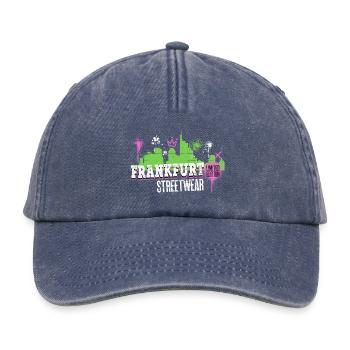 Frankfurt Skyline City Germany Graffiti - Relaxed Vintage Cap - vintage denim - Front