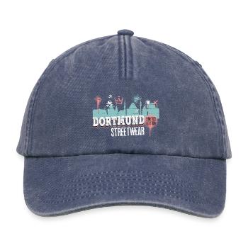 Dortmund Skyline City Germany Graffiti - Relaxed Vintage Cap - vintage denim - Front