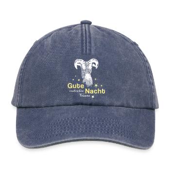 Mouton bélier bonne nuit - Casquette vintage décontractée - vintage bleu jeans - Devant