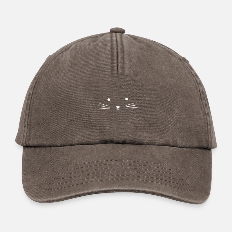 Katzengesicht - Relaxed Vintage Cap - Vintage Braun