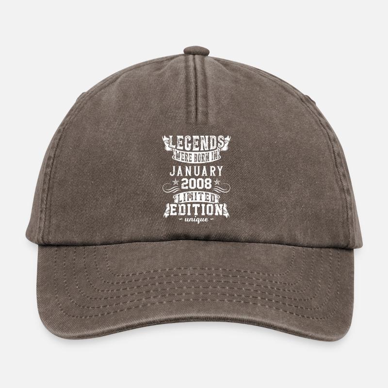 Anniversaire Janvier 2008 année Edition Limitée - Casquette vintage décontractée - marron vintage