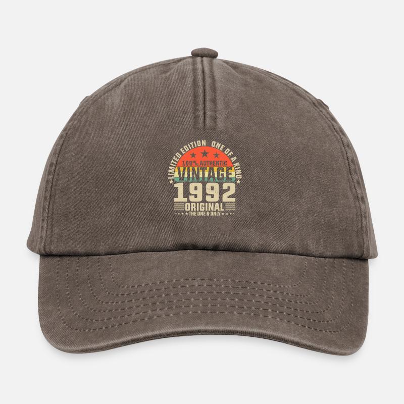 1992 Vintage Original vintage retro birthday - Relaxed Vintage Cap - vintage brown