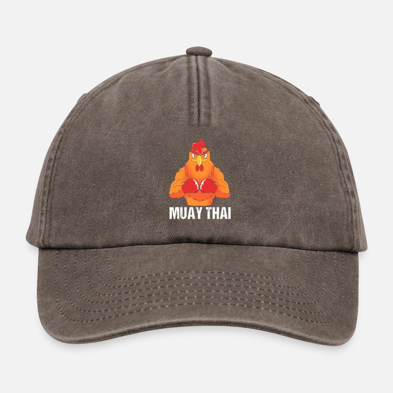 Muay thai kickboxer kickboxing boxe thaïlandaise - Casquette vintage décontractée - marron vintage