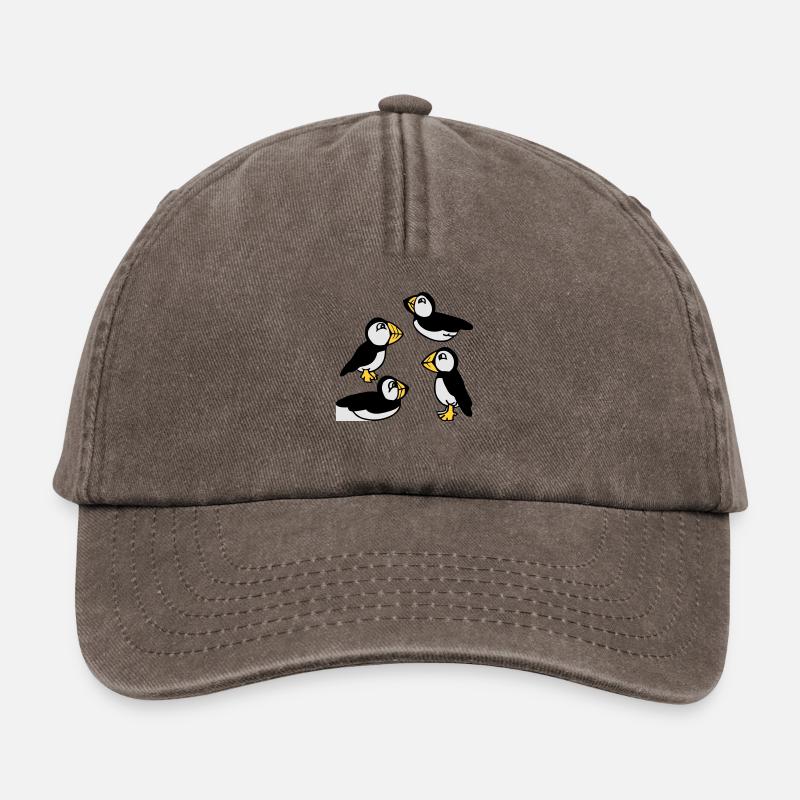 Famille de Macareux - Casquette vintage décontractée - marron vintage