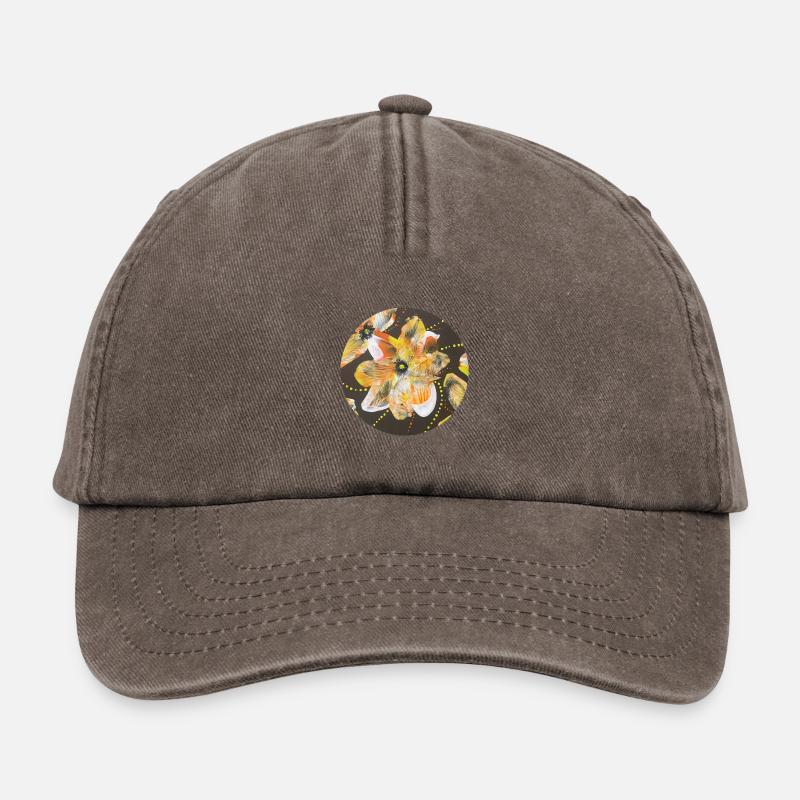 Jeu créatif de couleurs peint à la main par Martina Eßer - Casquette vintage décontractée - marron vintage