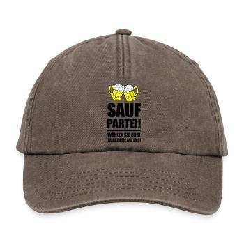 sauf partei - Relaxed Vintage Cap - Vintage Braun - Vorne