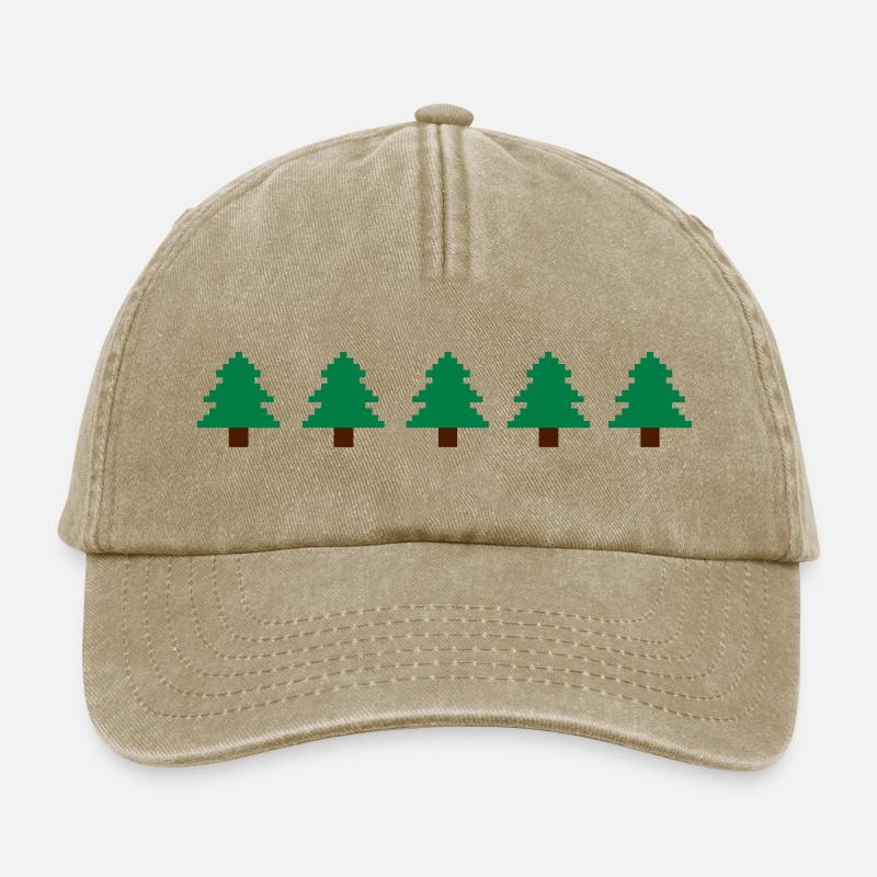 Weihnachtsbäume Pixel - Relaxed Vintage Cap - Vintage Beige