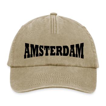 Amsterdam logo - Casquette vintage décontractée - beige vintage - Devant