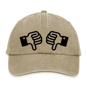 Daumen runter / Thumbs down (2) - Relaxed Vintage Cap - vintage beige - Front