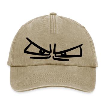 Cool evil angry eyes - Relaxed Vintage Cap - vintage beige - Front