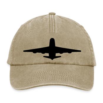Verkehrsflugzeug, Flughafenpilot, Stewardess - Relaxed Vintage Cap - Vintage Beige - Vorne