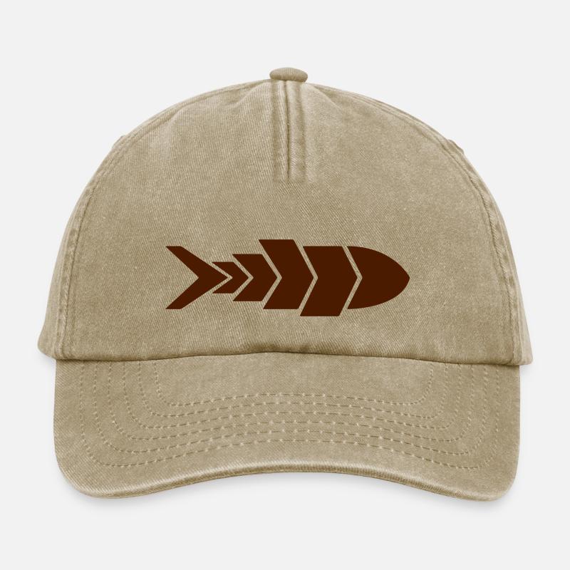 Flèche de poisson minimaliste | Conception de flèche de poisson - Casquette vintage décontractée - beige vintage