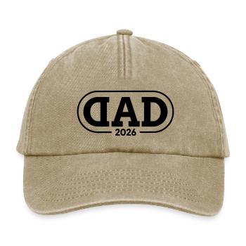 Dad 26 Vater Baby Papa 2026 Vatertagsgeschenk - Relaxed Vintage Cap - Vintage Beige - Vorne