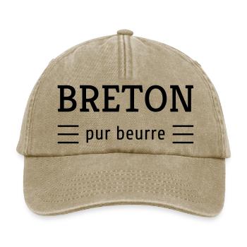 Bretagne / Breton / Bretonne / BZH / Breizh - Casquette vintage décontractée - beige vintage - Devant