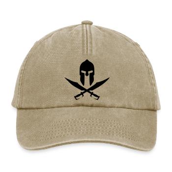 helm spart Spart warrior helm trojan retro vintage - Relaxed Vintage Cap - vintage beige - Front