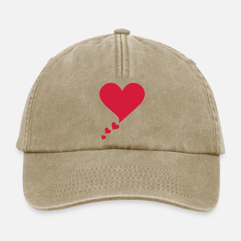 Text bubble hearts, comic bubble, speech bubble, - Relaxed Vintage Cap - vintage beige