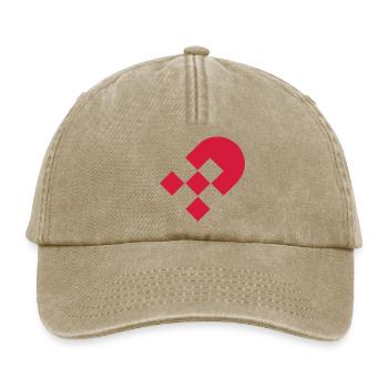 Minimalistisches Weihnachtsherz - Relaxed Vintage Cap - Vintage Beige - Vorne