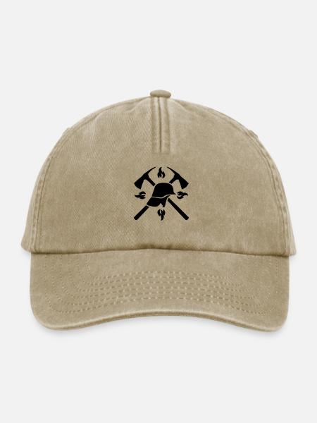 feuerwehr helm axt - Relaxed Vintage Cap - Vintage Beige