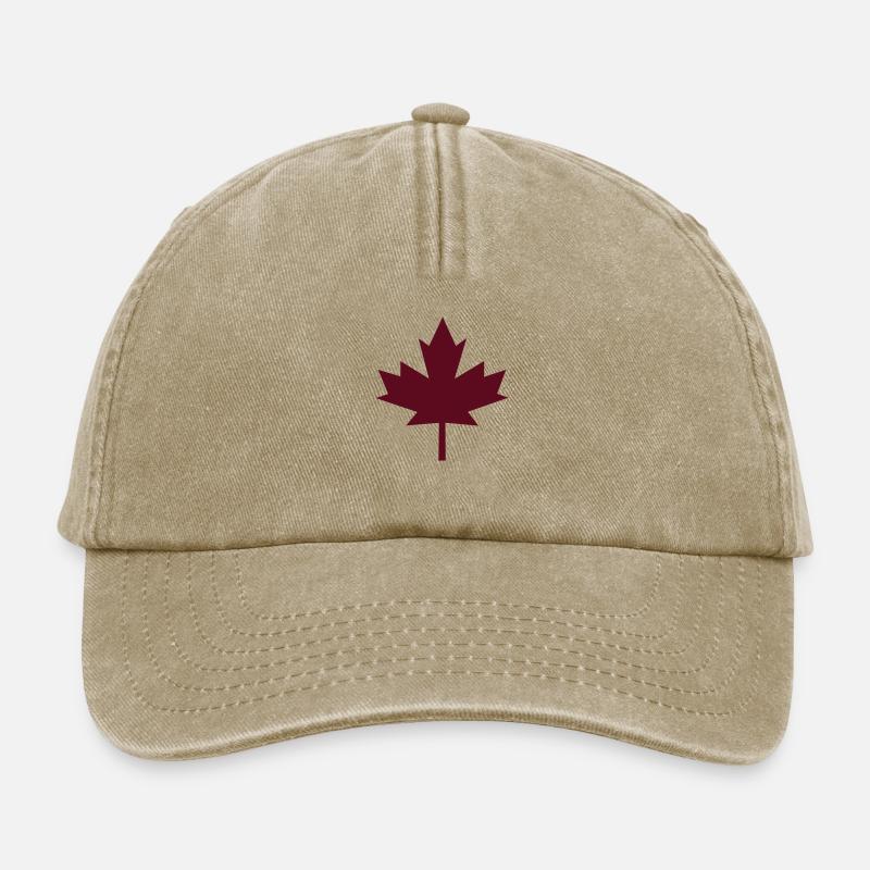 maple leaf - Relaxed Vintage Cap - vintage beige
