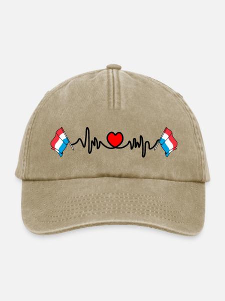Herzfrequenz-Cardio für Luxemburg - Relaxed Vintage Cap - Vintage Beige