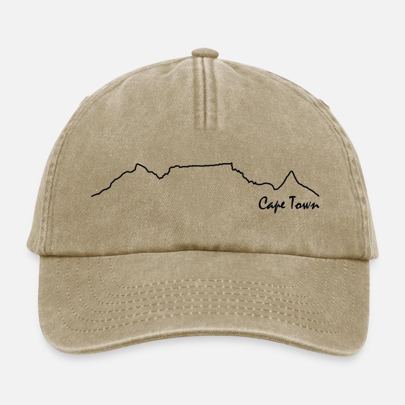 TableMountain-Cape Town - Relaxed Vintage Cap - Vintage Beige