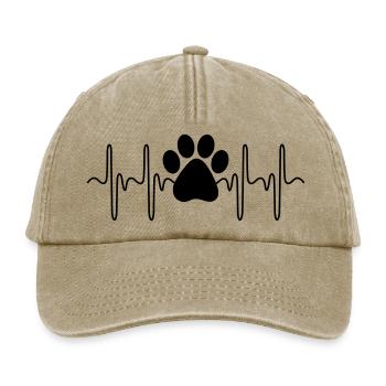 Pfote Herzschlag - Relaxed Vintage Cap - Vintage Beige - Vorne