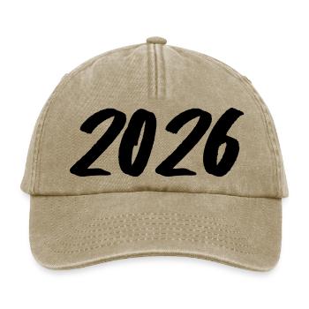 Year 2026 Brushstroke - Relaxed Vintage Cap - vintage beige - Front