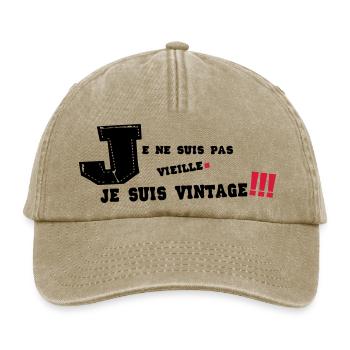 je ne suis pas vieille - Casquette vintage décontractée - beige vintage - Devant