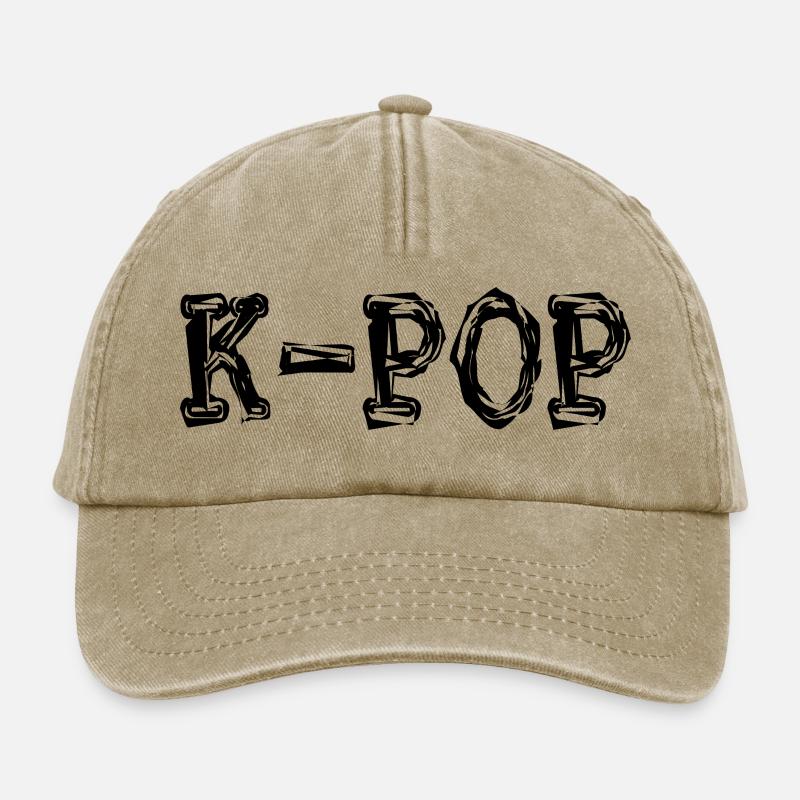 K-POP - Casquette vintage décontractée - beige vintage