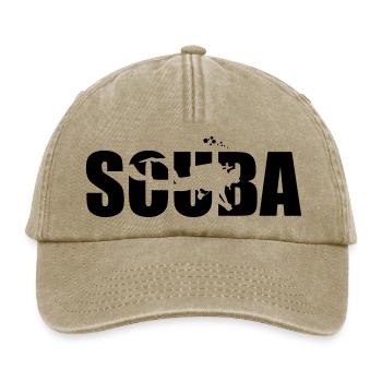 Scuba Design für Tauchsport-Liebhaber - Relaxed Vintage Cap - Vintage Beige - Vorne