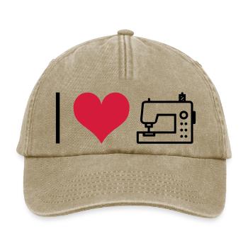 Machine à coudre - Casquette vintage décontractée - beige vintage - Devant