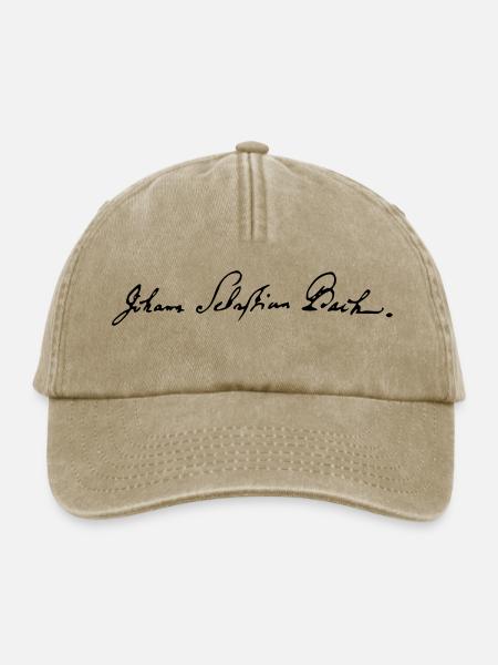 Johann Sebastian Bach Signature - Relaxed Vintage Cap - Vintage Beige