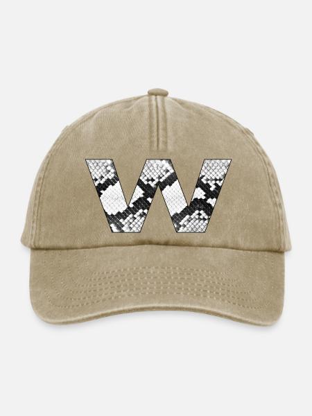 Snake Skin Buchstabe w - Relaxed Vintage Cap - Vintage Beige