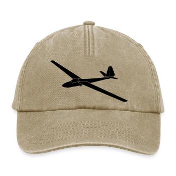 DDR Libelle Segelflugzeug Geschenk - Relaxed Vintage Cap - Vintage Beige - Vorne