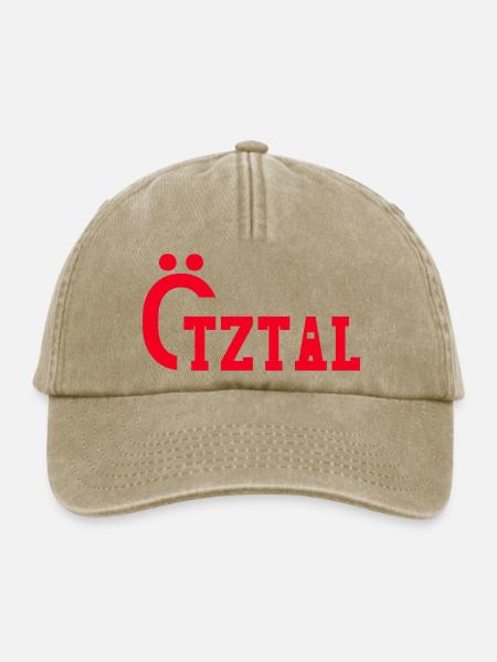 Ötztal roter Text - Relaxed Vintage Cap - Vintage Beige