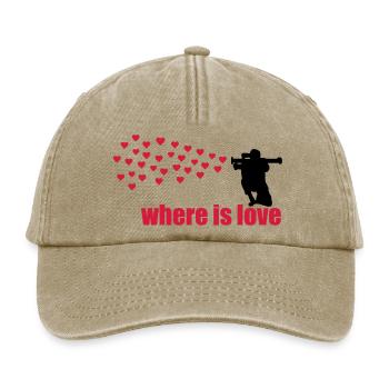 where is love - Relaxed Vintage Cap - vintage beige - Front