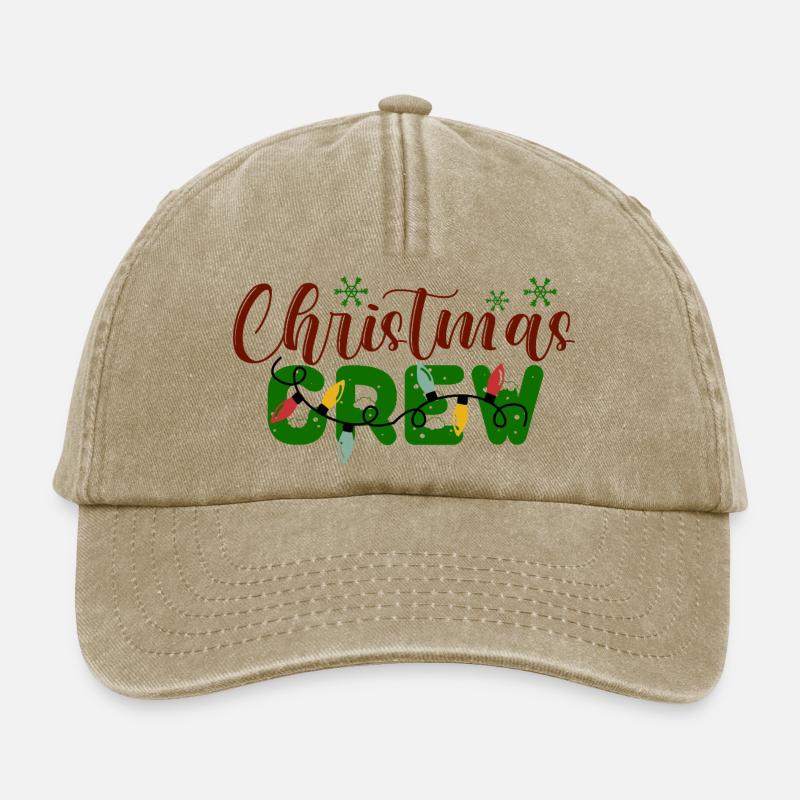 Christmas Crew Holiday Pattern - Relaxed Vintage Cap - vintage beige