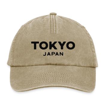 Tokyo Japan Asien Schrift Design Print - Relaxed Vintage Cap - Vintage Beige - Vorne