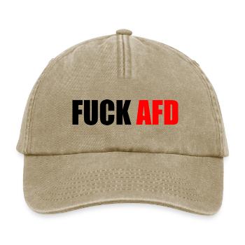 Fuck afd - Relaxed Vintage Cap - vintage beige - Front