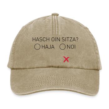 Hasch oin? - Relaxed Vintage Cap - Vintage Beige - Vorne