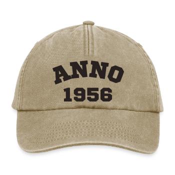 Anno 1956 Geburtstag Geburtsjahr - Relaxed Vintage Cap - Vintage Beige - Vorne